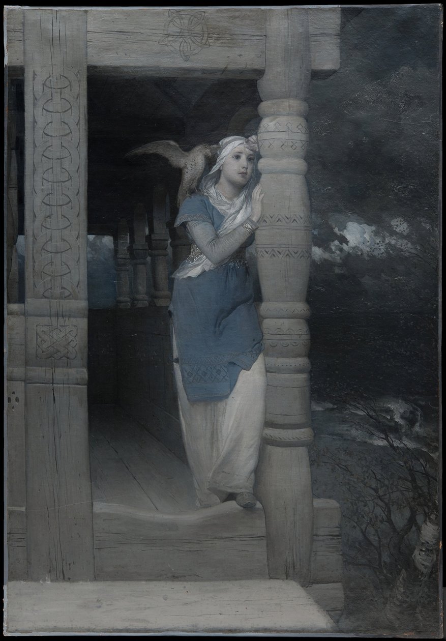 „Ingeborg siratója”, illusztráció a Frithiof-saga új kiadásához, Esaias Tegnér alkotása, 1888-ban jelent meg alkotó: August Malmström