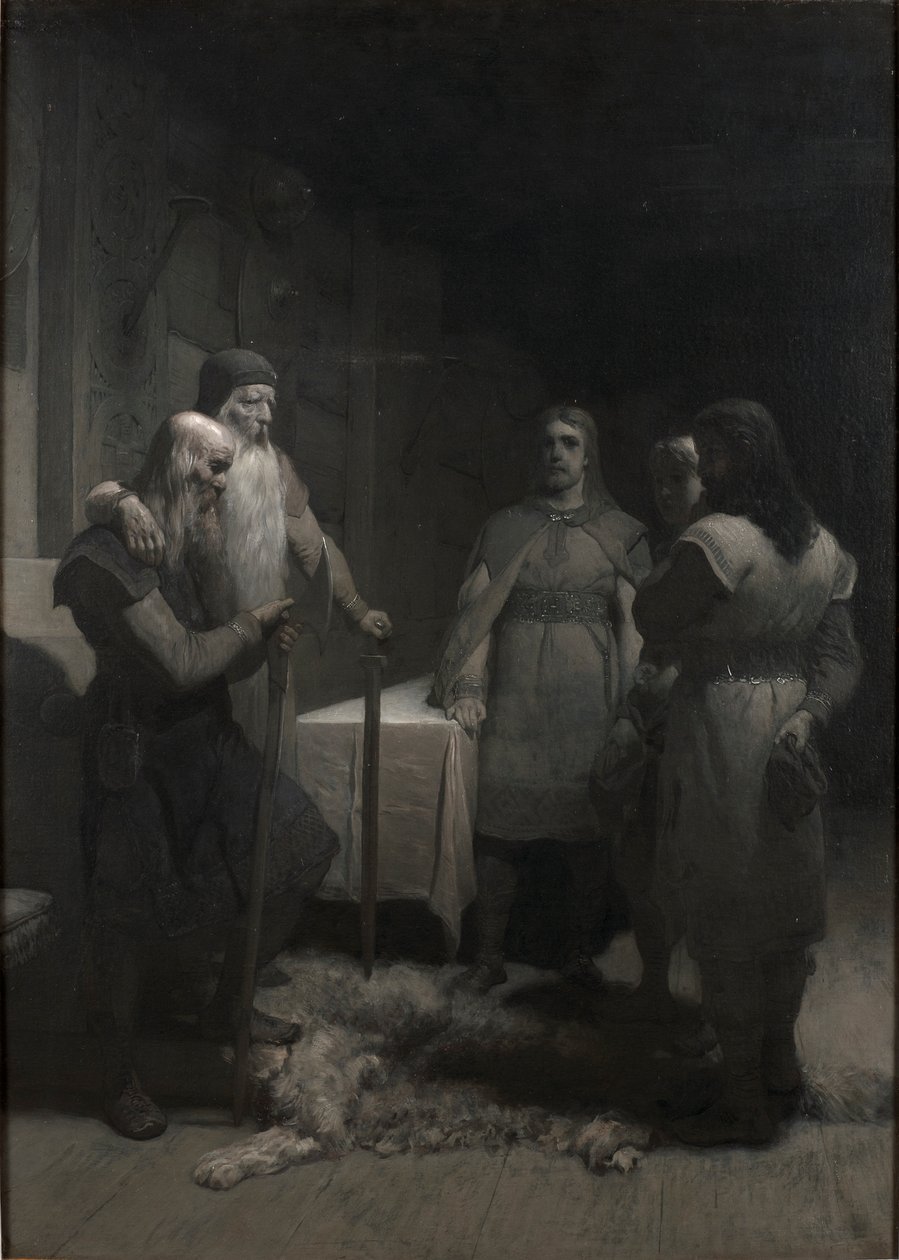 Frithiof saga: Bele király és Thorsten Vikingsson, 1880-as évek. alkotó: August Malmström