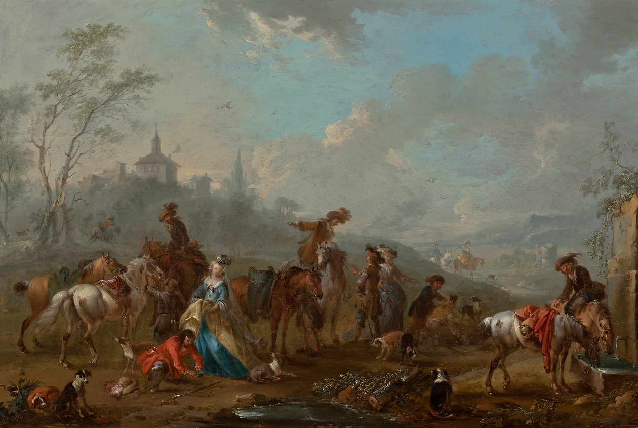 Indulás vadászatra alkotó: August Querfurt
