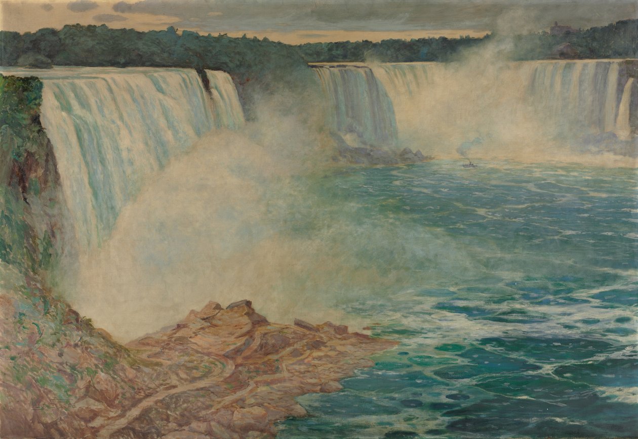Niagara-vízesés, c. 1906-1909 (olaj, vászon) alkotó: August Satra