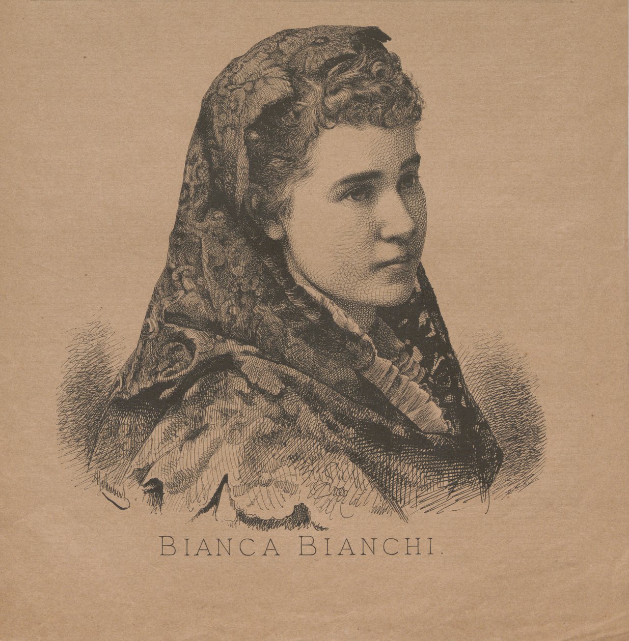 Bianca Bianchi operaénekesnő portréja 1855-1947, 1879. alkotó: August Schubert
