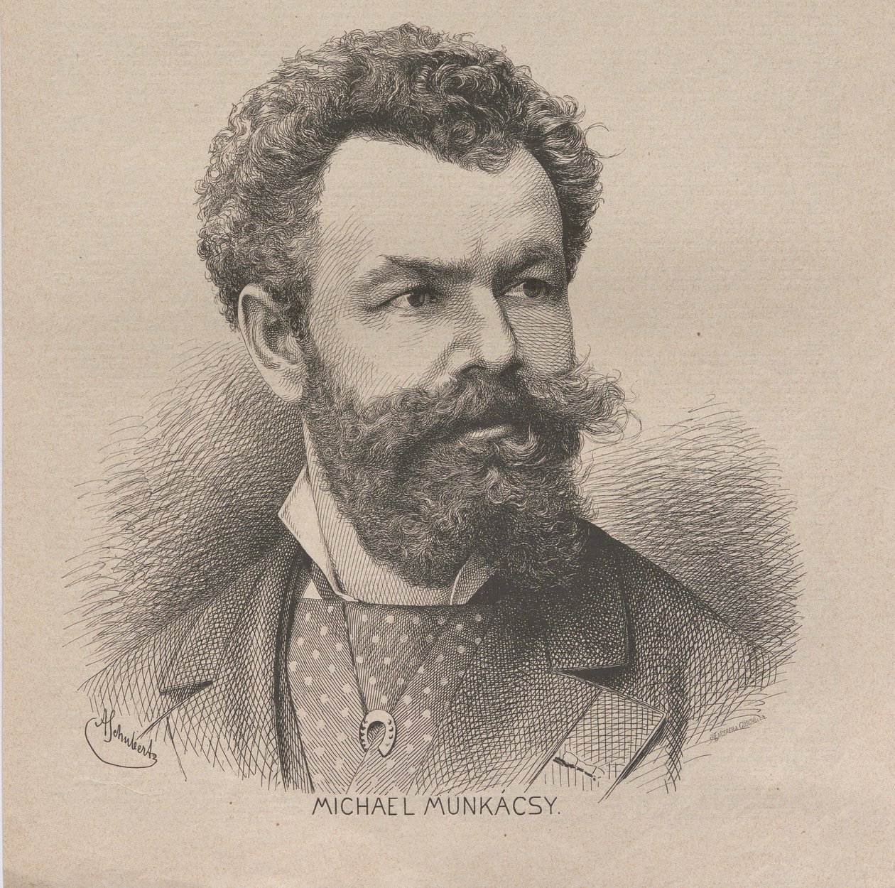 Portrait of the artist Mihály von Munkácsy 1844-1900, 1880. alkotó: August Schubert