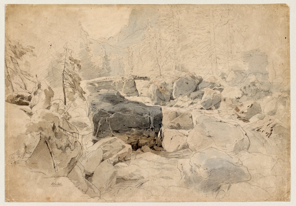 Gebirgsbach alkotó: August Seidel