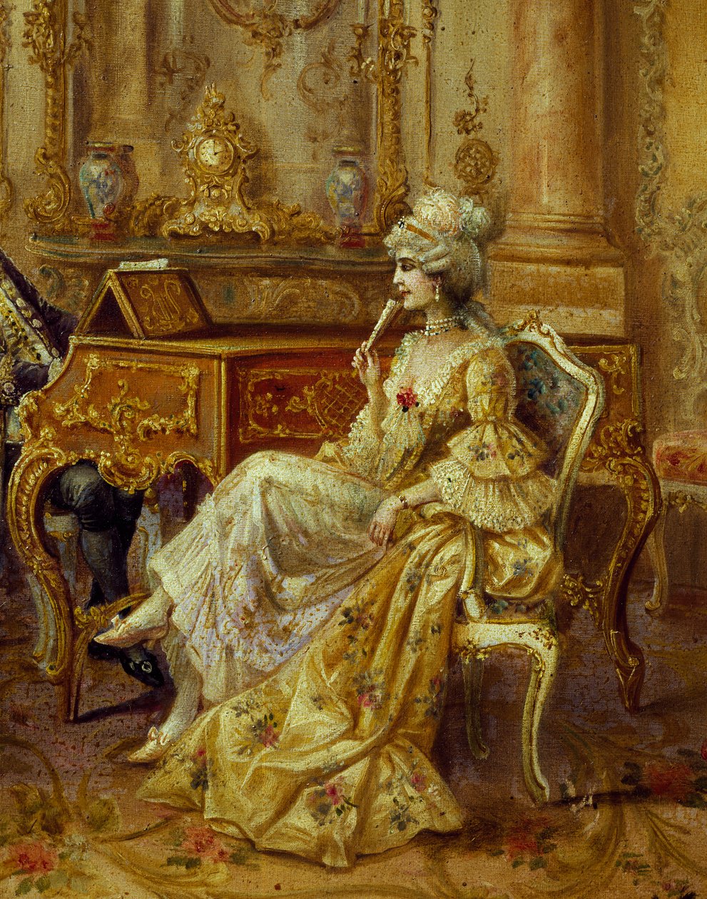 Zongora, Stephan Sedlacek (1868-1936), olaj, vászon, Részlet alkotó: August Stephan Sedlacek
