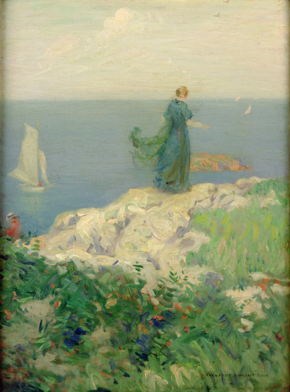 Tengerparti jelenet (olaj, vászon) alkotó: August Vincent Tack