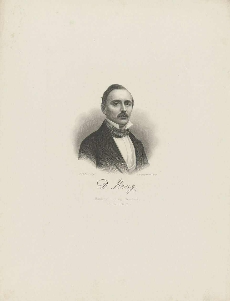 Diederich Krug zongoraművész és zeneszerző portréja 1821-1880, c. 1850. alkotó: August Weger