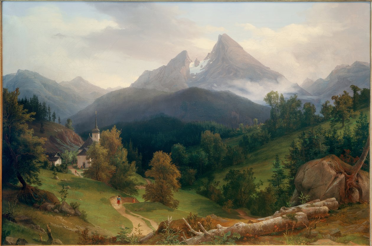 Táj Watzmannal alkotó: August Wilhelm Julius Ahlborn
