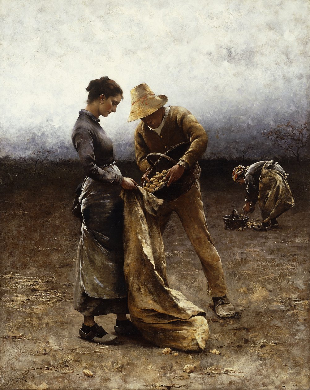 A burgonyagyűjtők, alkotó: August Wilhelm Nikolaus Hagborg
