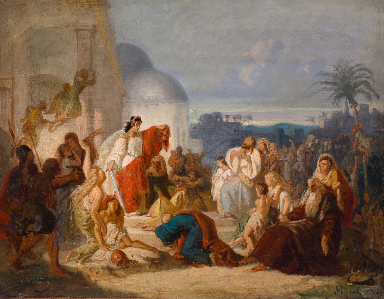 Német: Judit megmutatja a bethuliaknak Holofernész levágott fejét. alkotó: August von Heckel