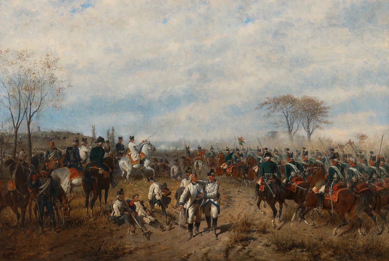 August von Maly Károly főherceg az aldenhoveni csatában alkotó: August von Maly