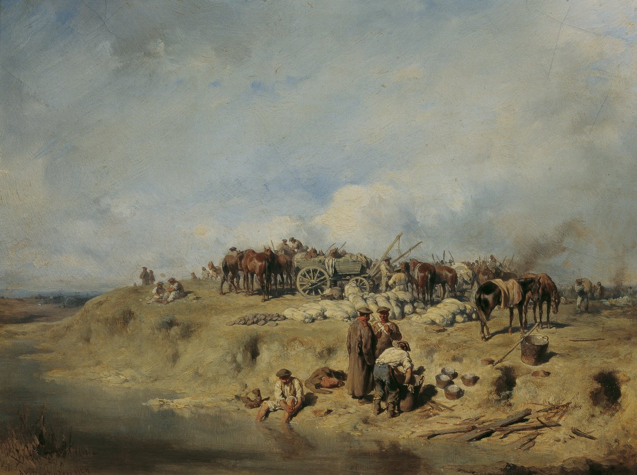 Orosz katonák bivakja alkotó: August von Pettenkofen