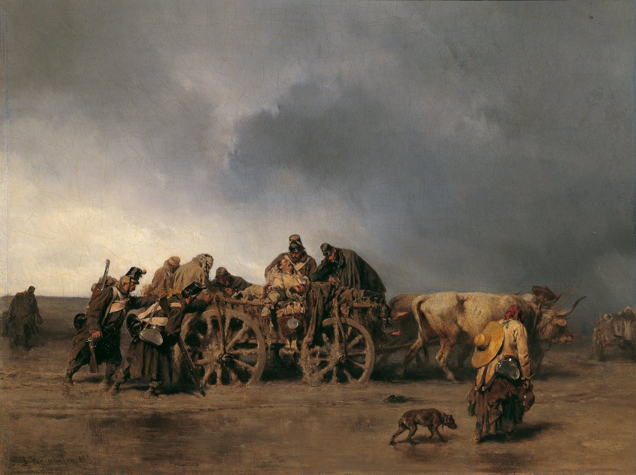 A sebesültszállító I alkotó: August von Pettenkofen