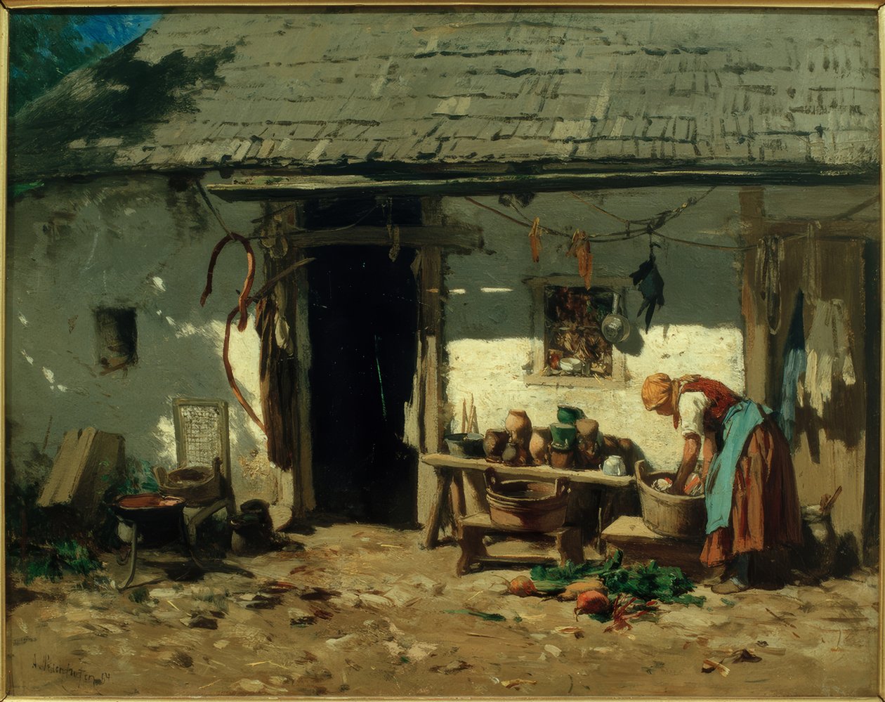 Alsó-Ausztriai parasztház alkotó: August von Pettenkofen