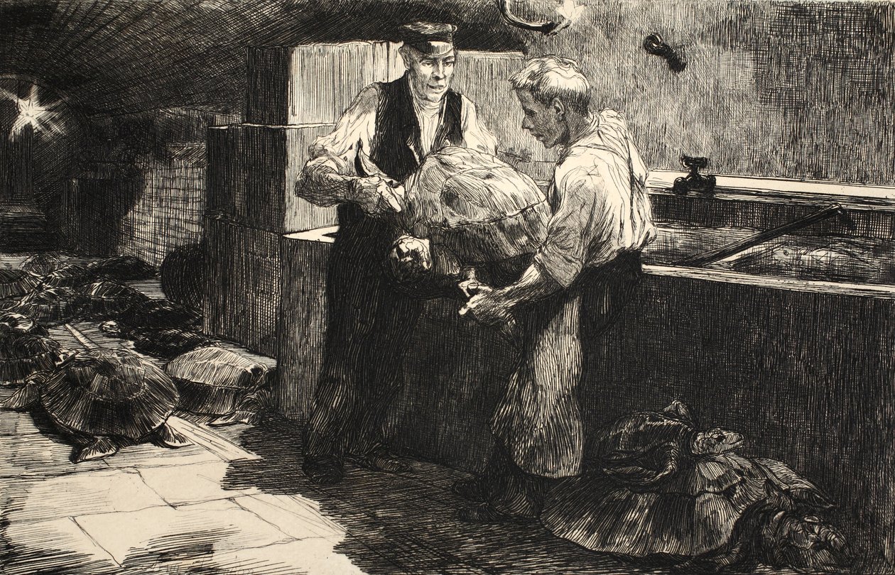 Illusztráció a „La Rue a Londres” kocsmából. G. Charpentier et Cie, 1884 alkotó: Auguste Andre Lancon