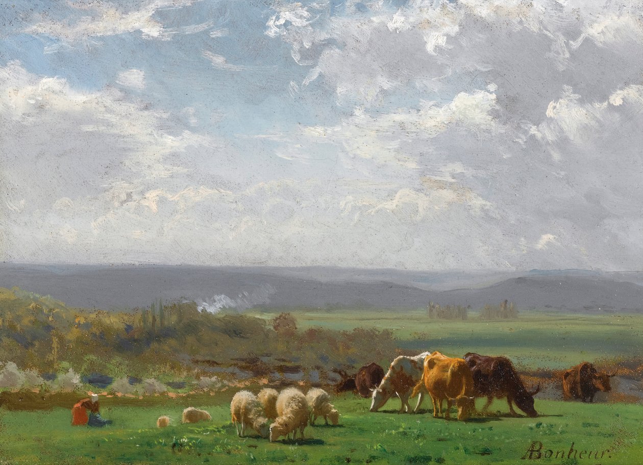 Legelő Auvergne-ben alkotó: Auguste Francois Bonheur