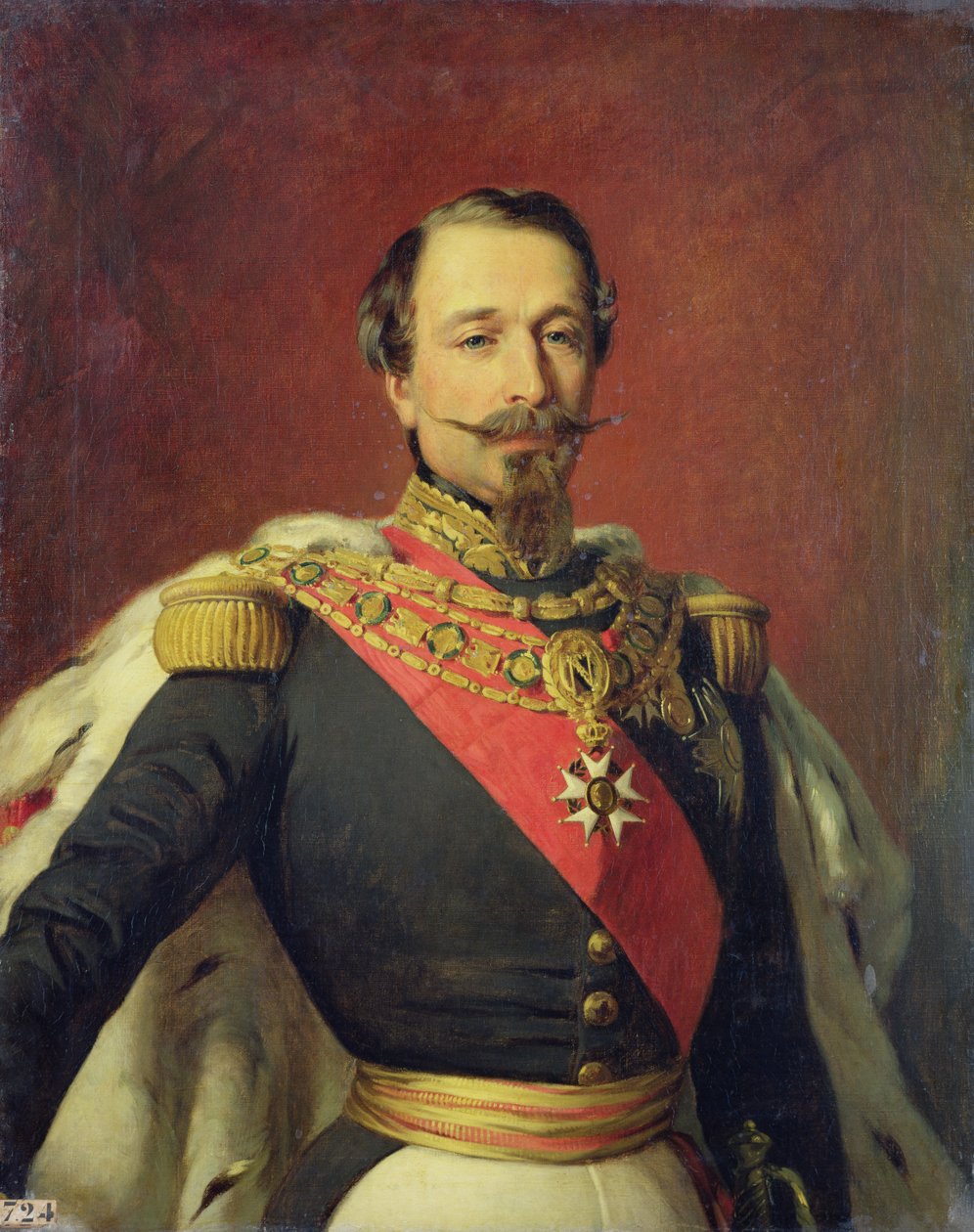 Lajos Napóleon császár portréja, Francois Xavier Winterhalter (1806-73) eredeti festménye nyomán 1853 alkotó: Auguste Boulard
