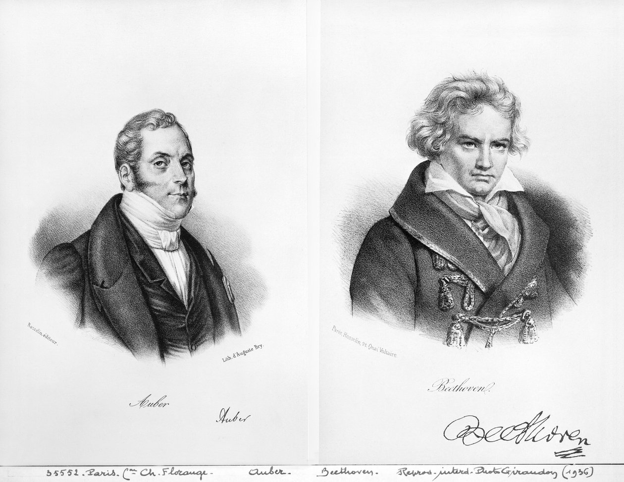 Esprit Auber (1782-1871) és Ludwig van Beethoven (1770-1827) alkotó: Auguste Bry