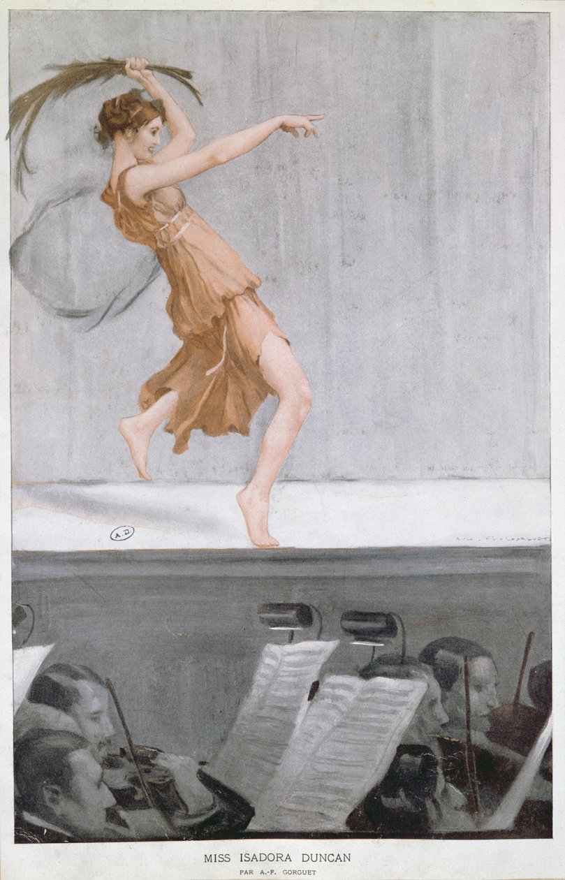 Isadora Ducan (1877-1927) portréja 1913 körül. alkotó: Auguste Francois Gorguet