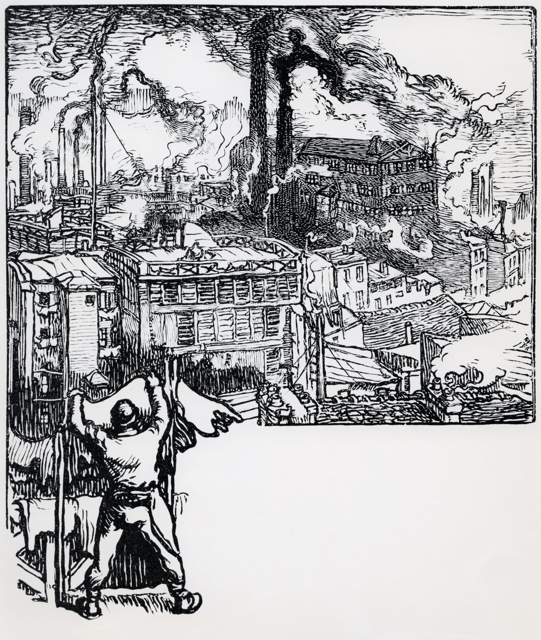 The Gobelins Quarter, a „La Bievre, Les Gobelins, Saint-Severin” című művéből, J.K. Huysmans, Párizs, 1901 alkotó: Auguste Louis Lepère