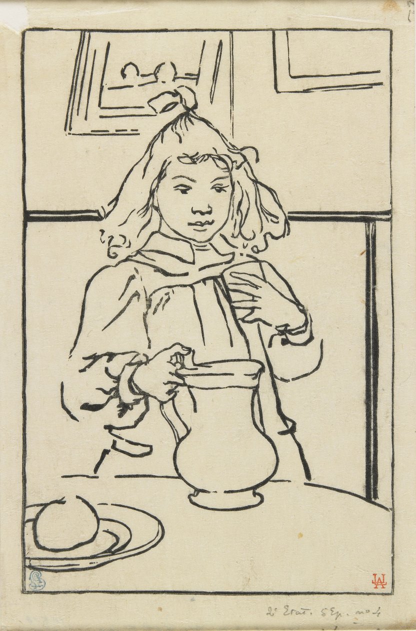 Fiatal lány kancsóval, 1890 alkotó: Auguste Louis Lepère