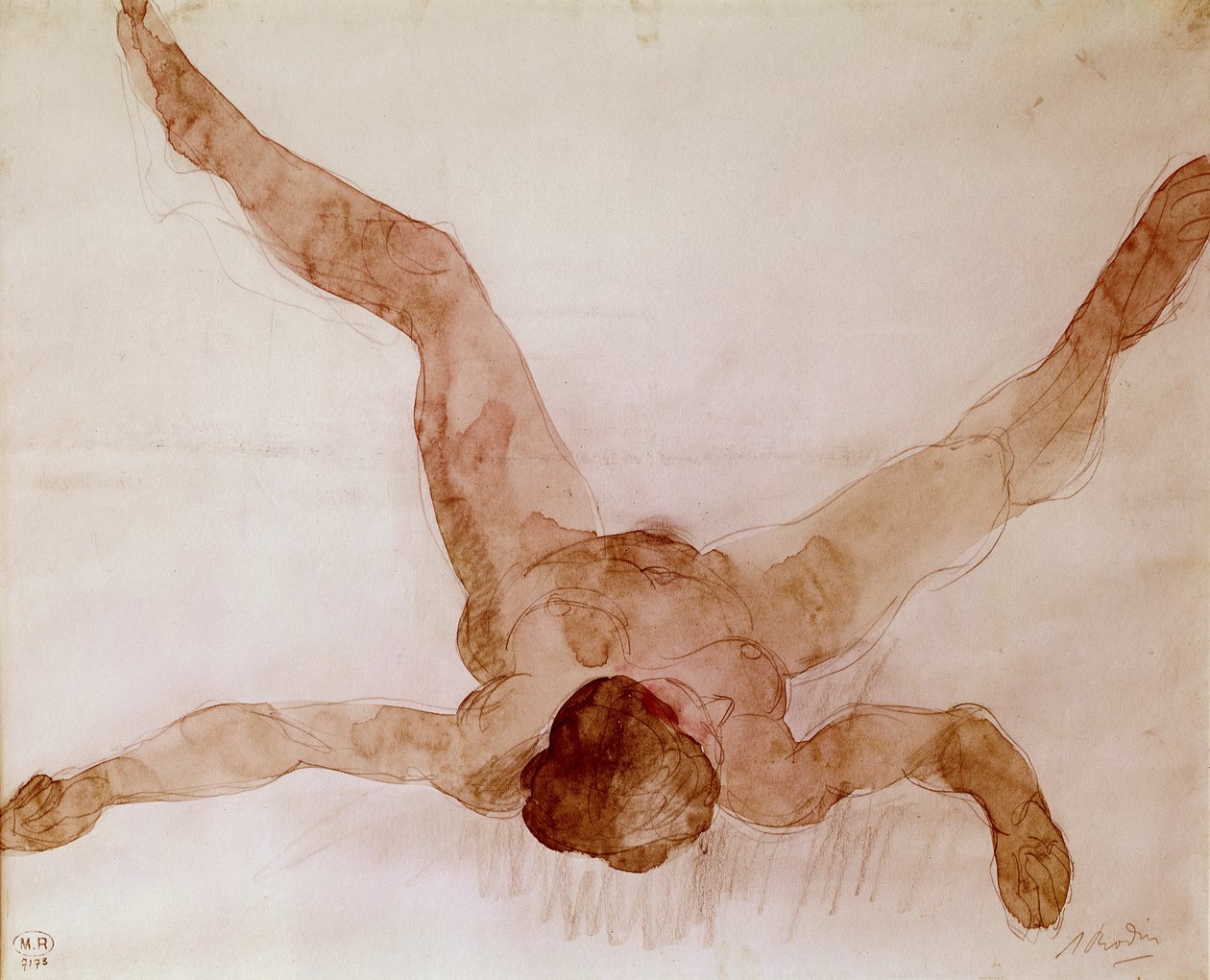 Meztelen nő feküdt a hátán alkotó: Auguste Rodin