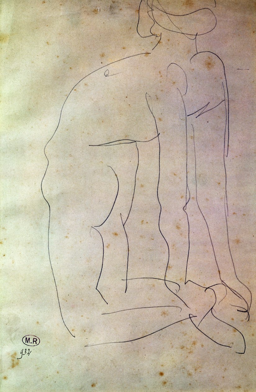 Mozgástanulmány (kréta papíron) alkotó: Auguste Rodin