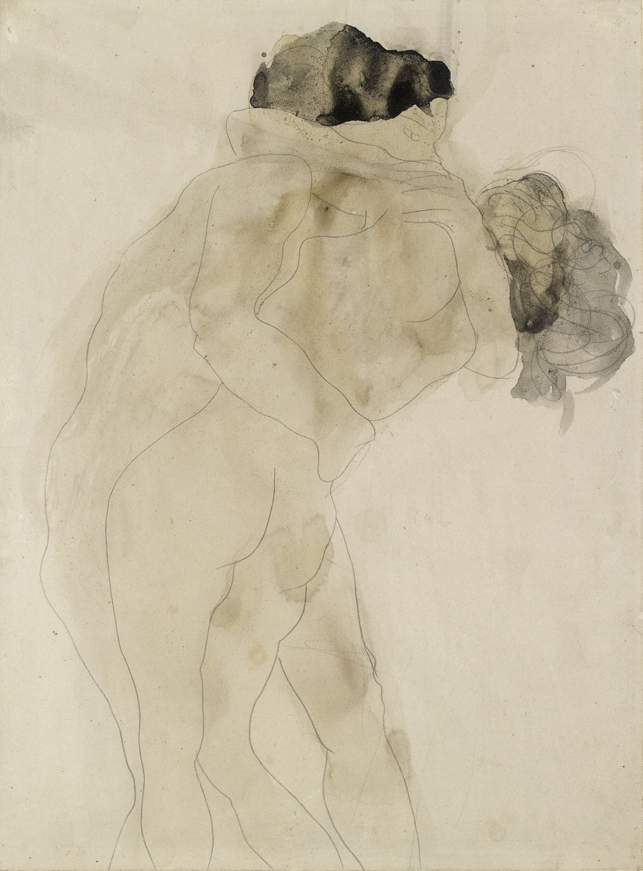 Két ölelkező alak (grafit, fehér vászonpapír) alkotó: Auguste Rodin