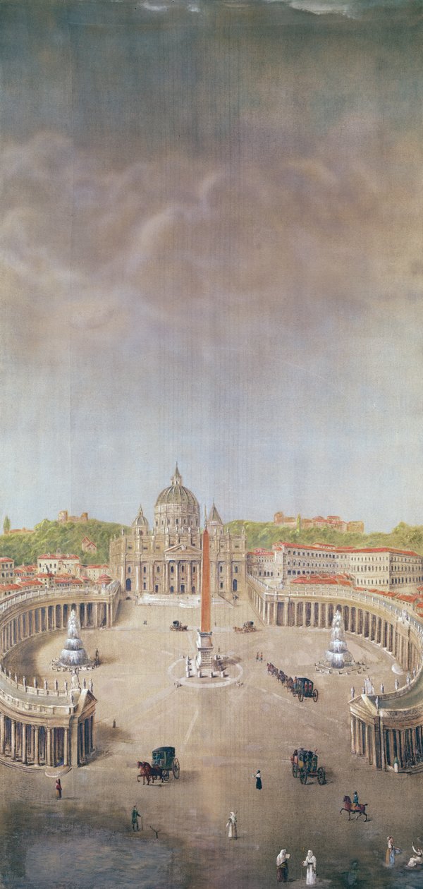 Kilátás a Szent Péter-templomra, Róma alkotó: Auguste Simon Garneray