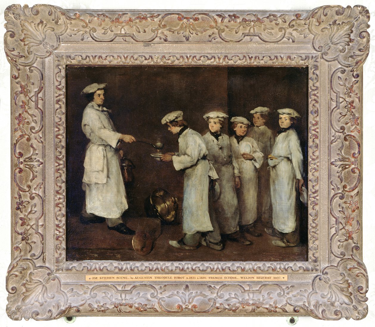 Konyhai jelenet alkotó: Auguste Theodule Ribot