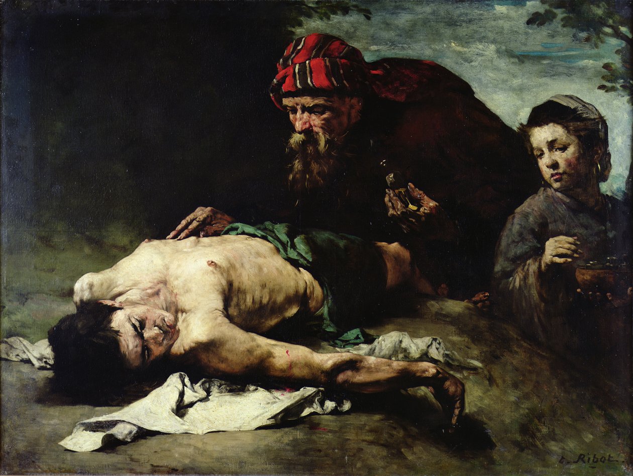 Az irgalmas szamaritánus, 1870-75 alkotó: Auguste Theodule Ribot