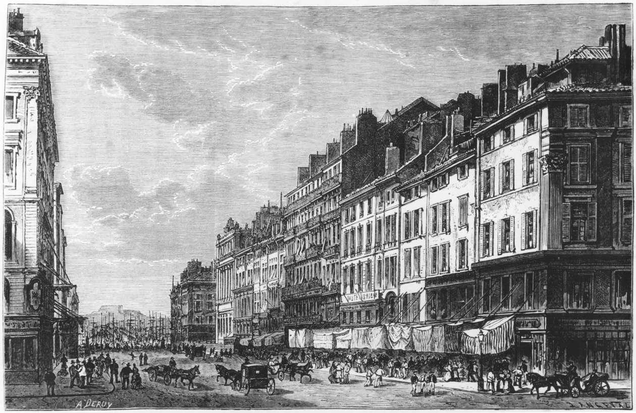 Kilátás a marseille-i Canebiere-re alkotó: Auguste Victor Deroy