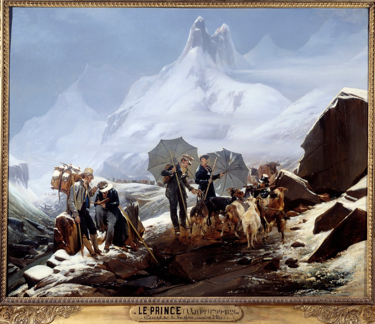 Susten (svájci Alpok) tája. Auguste Xavier Leprince (1799-1826) festménye alkotó: Auguste Xavier Leprince