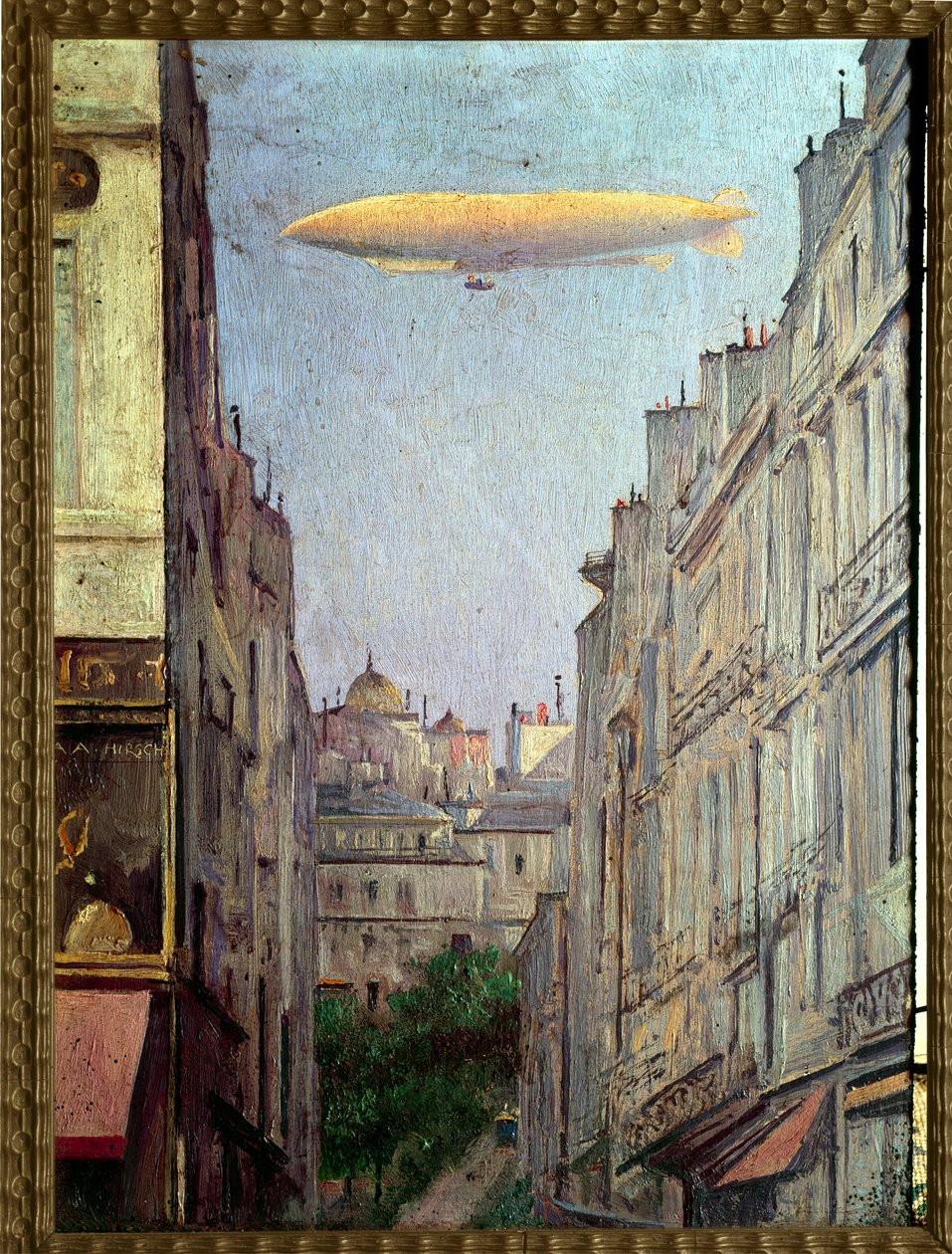 A léghajós köztársaság”” Párizs felett 1909-ben”” Auguste Alexandre Hirsch (1833-1912) festménye 1909 Magángyűjtemény alkotó: Auguste Alexandre Hirsch