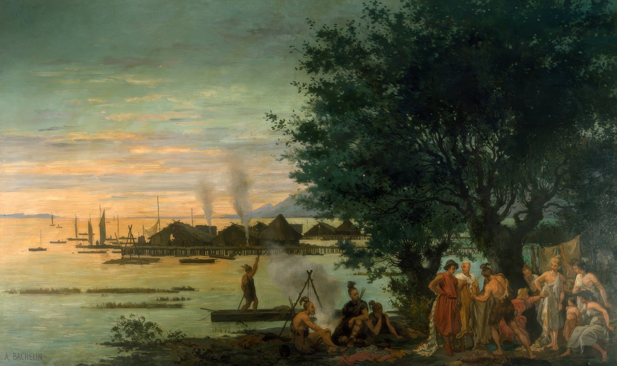 Bronzkori cölöpös falu alkotó: Auguste Bachelin