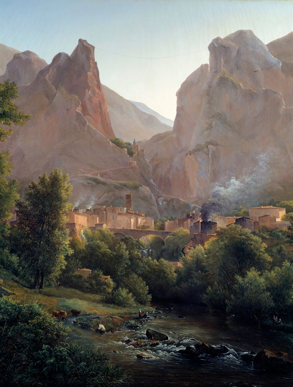 Moustiers Sainte Marie falu (Moustiers Sainte-Marie) Részlet. Auguste Bec (1797-1874) festménye 19. századi Aix en Provence, Musee Granet alkotó: Auguste Bec