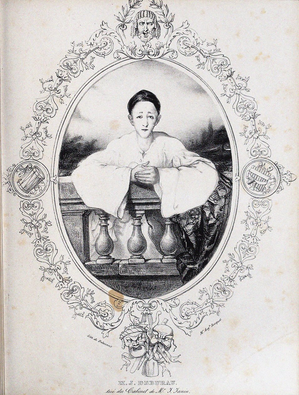 Jean-Gaspard Deburau mint Pierrot, 1845 alkotó: Auguste Bouquet