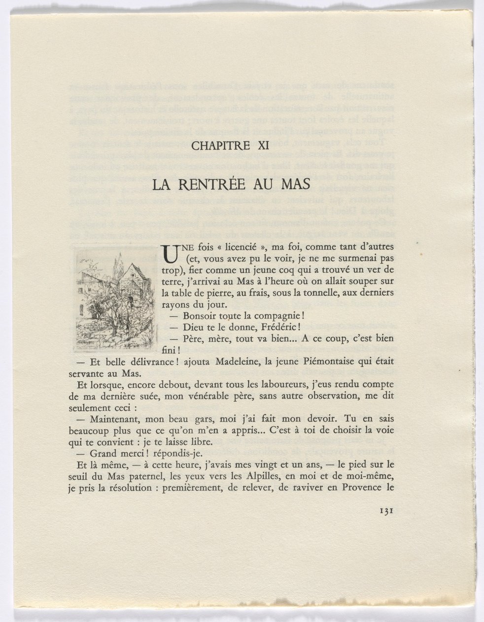 Frédéric Mistral: Mémoires et Recits by Frédéric Mistral: épületek és fák (131. oldal) alkotó: Auguste Brouet
