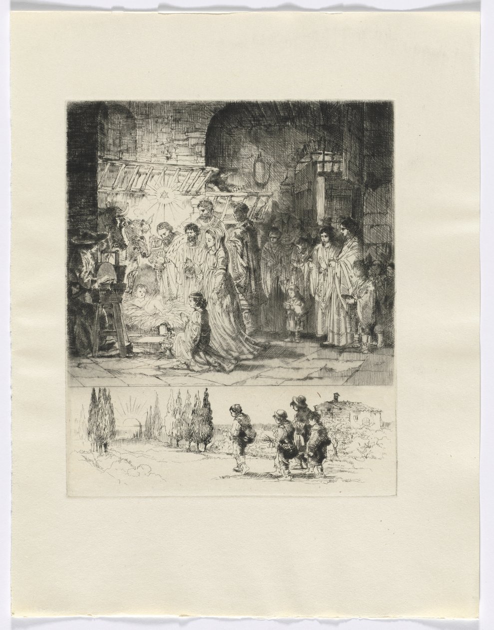 Frédéric Mistral: Frédéric Mistral emlékiratai és történetei: betlehemes/ úton sétáló alakok (beszúrás a 32. oldal után) alkotó: Auguste Brouet