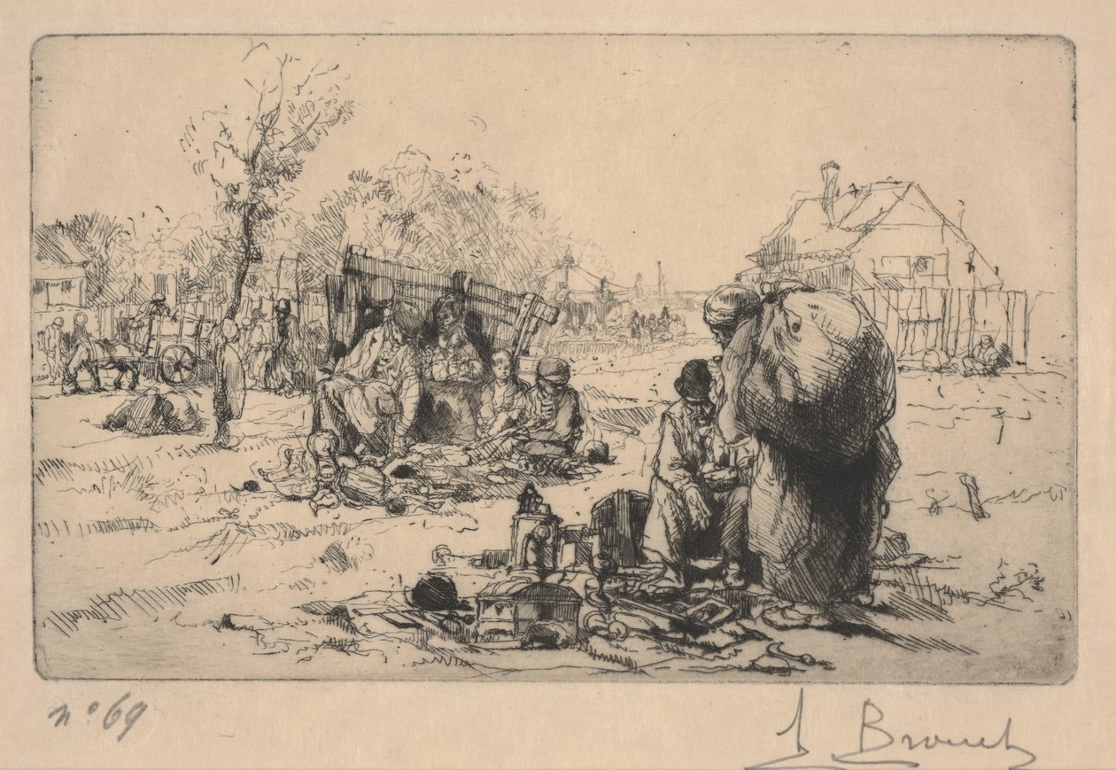 A Bric a Brac (rézkarc) eladói alkotó: Auguste Brouet