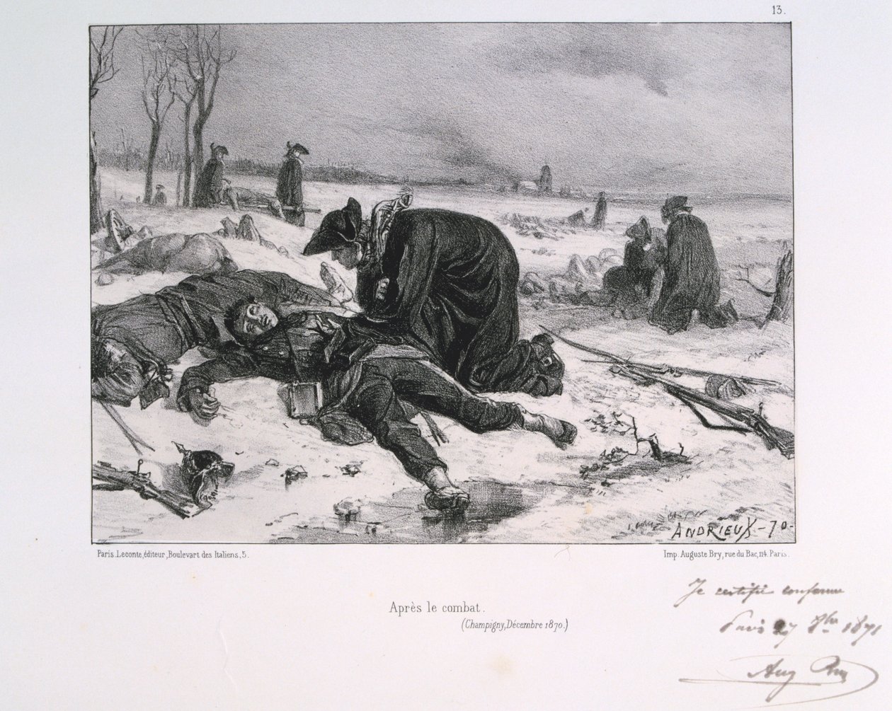 A champigny-i csata után a francia-porosz háború, 1870 1871. alkotó: Auguste Bry