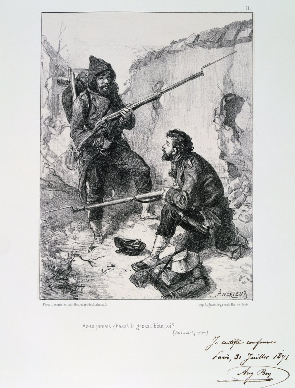 A lövészárokban, Párizs ostroma, francia-porosz háború, 1870-1871 1871 alkotó: Auguste Bry