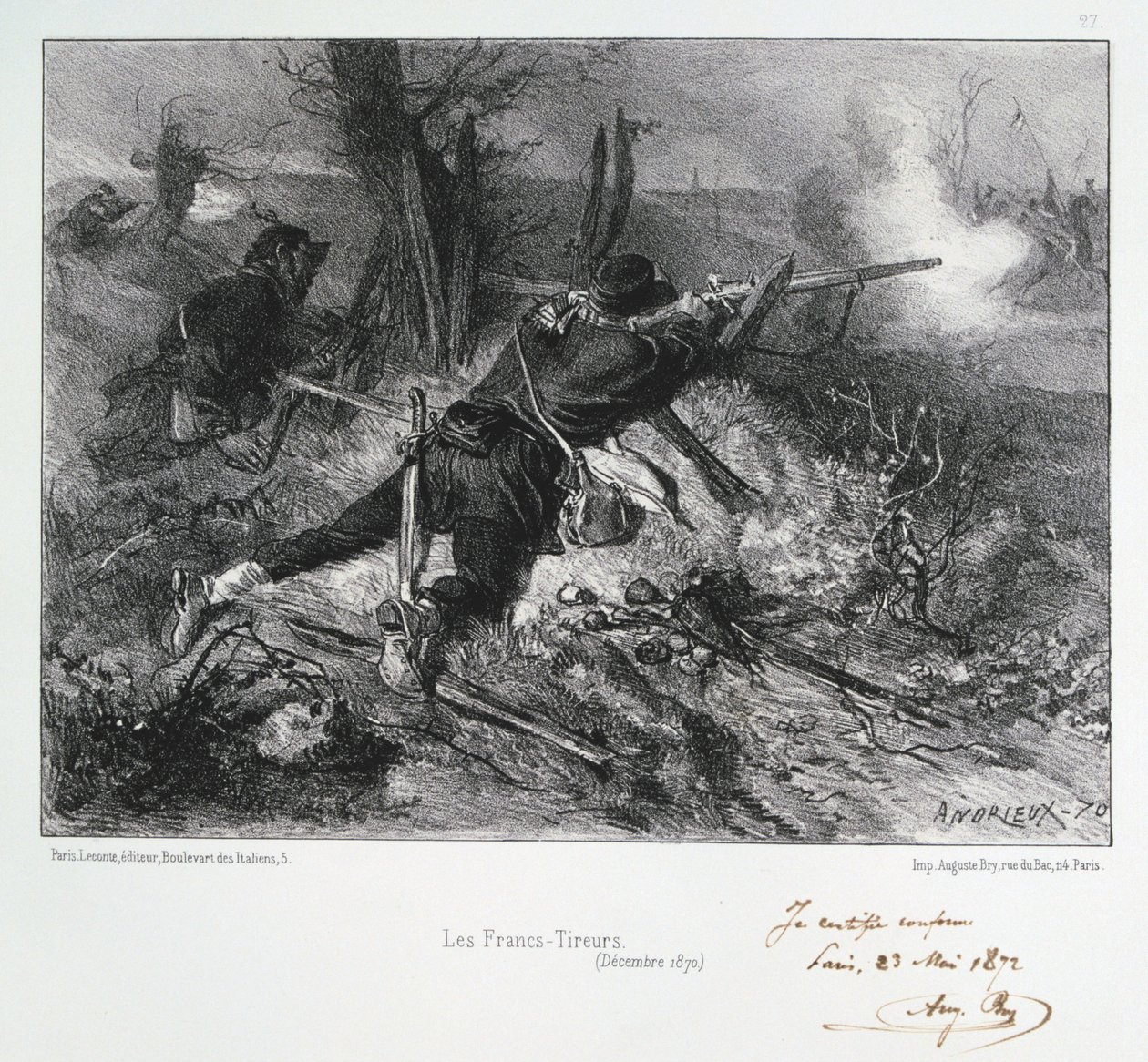 A Francs-Tireurs, Párizs ostroma, francia-porosz háború, 1870 december 1872 alkotó: Auguste Bry