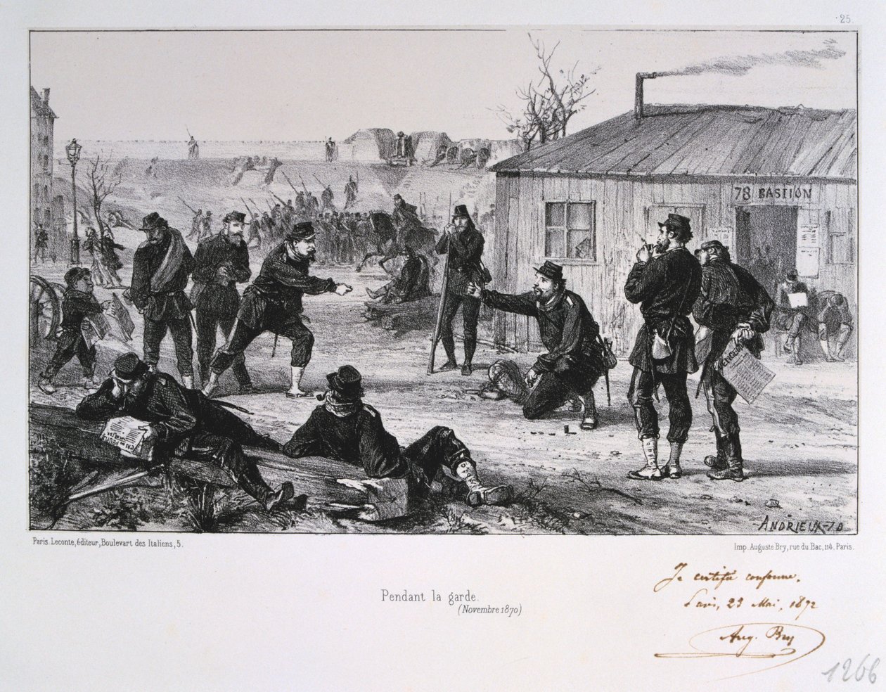 Az őrség idején, Párizs ostroma, francia-porosz háború, 1870. november 1872. alkotó: Auguste Bry