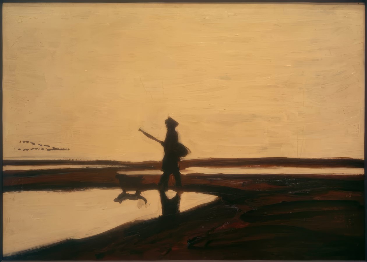 A vadász és kutyája a Camargue-ban alkotó: Auguste Chabaud