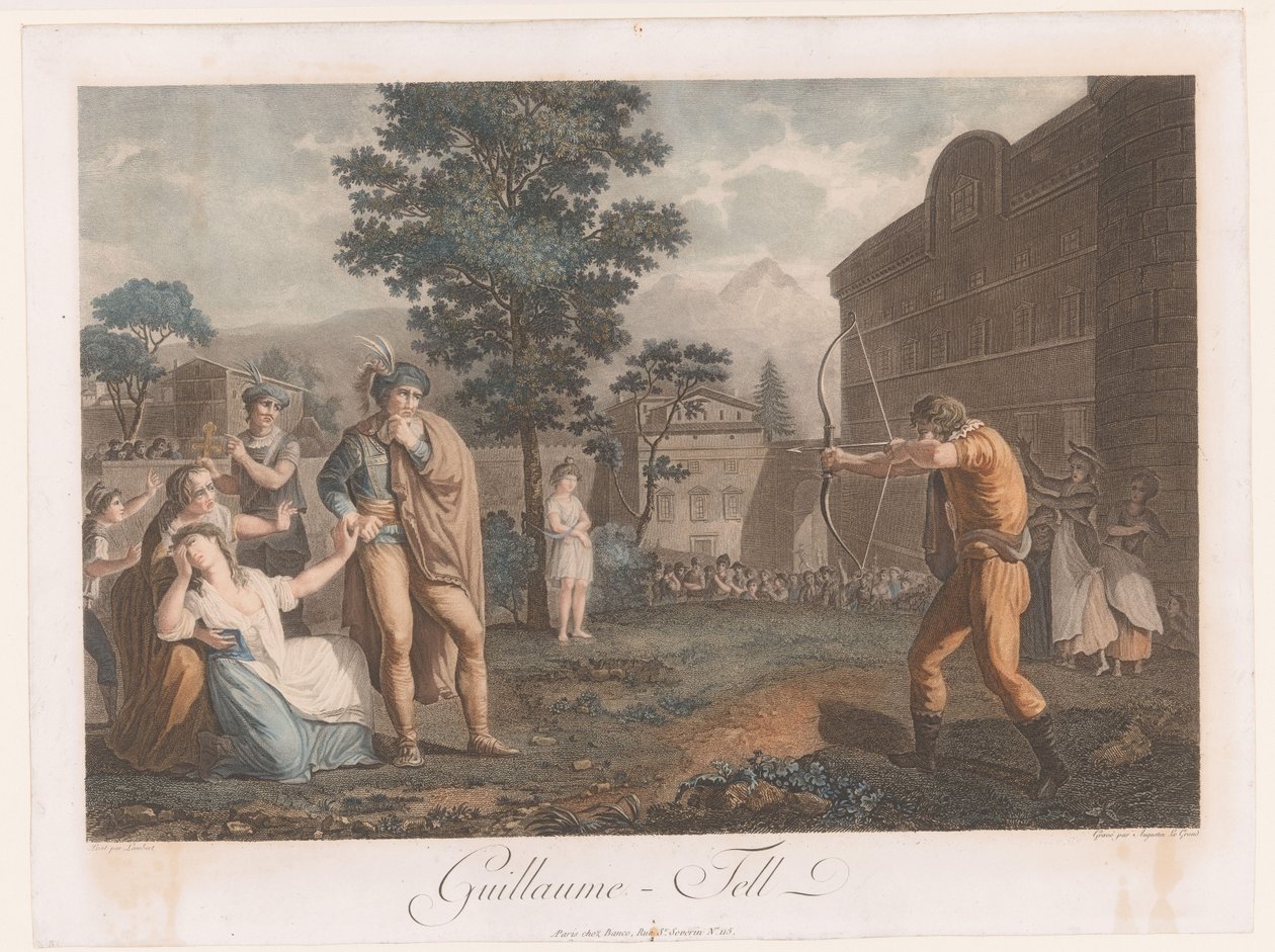 Willem Tell találkozott Handbooggal Guillaume-Tell (cím a tárgyon) alkotó: Auguste Claude Simon Legrand