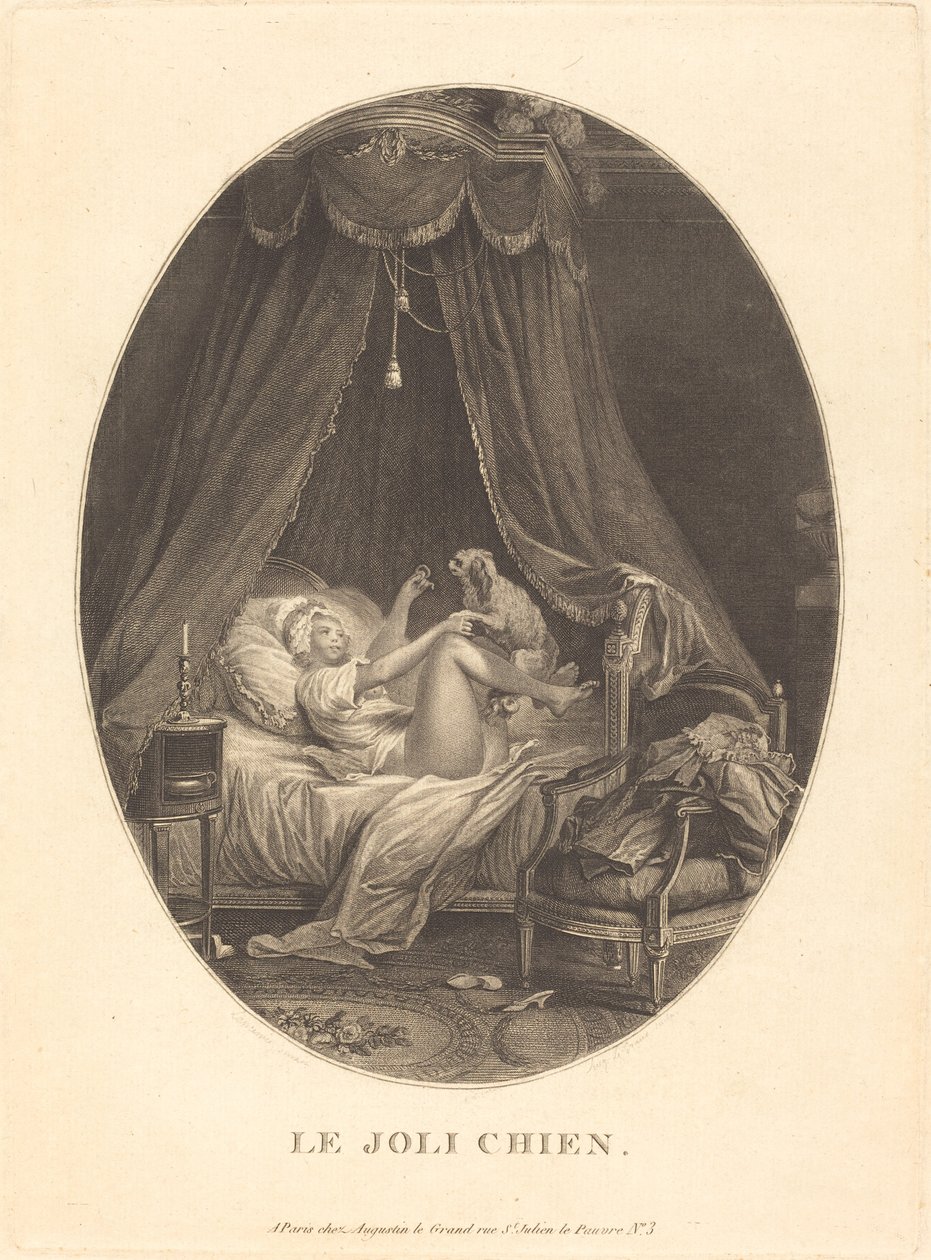 A szép kutya alkotó: Auguste Claude Simon Legrand after Nicolas Lavreince