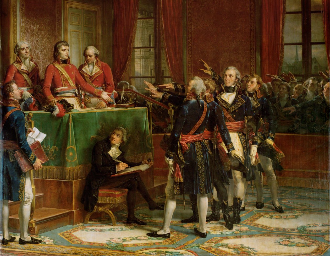 Az Államtanács felállítása a Palais du Luxembourgban, a 25. ... (olaj, vászon) alkotó: Auguste Couder