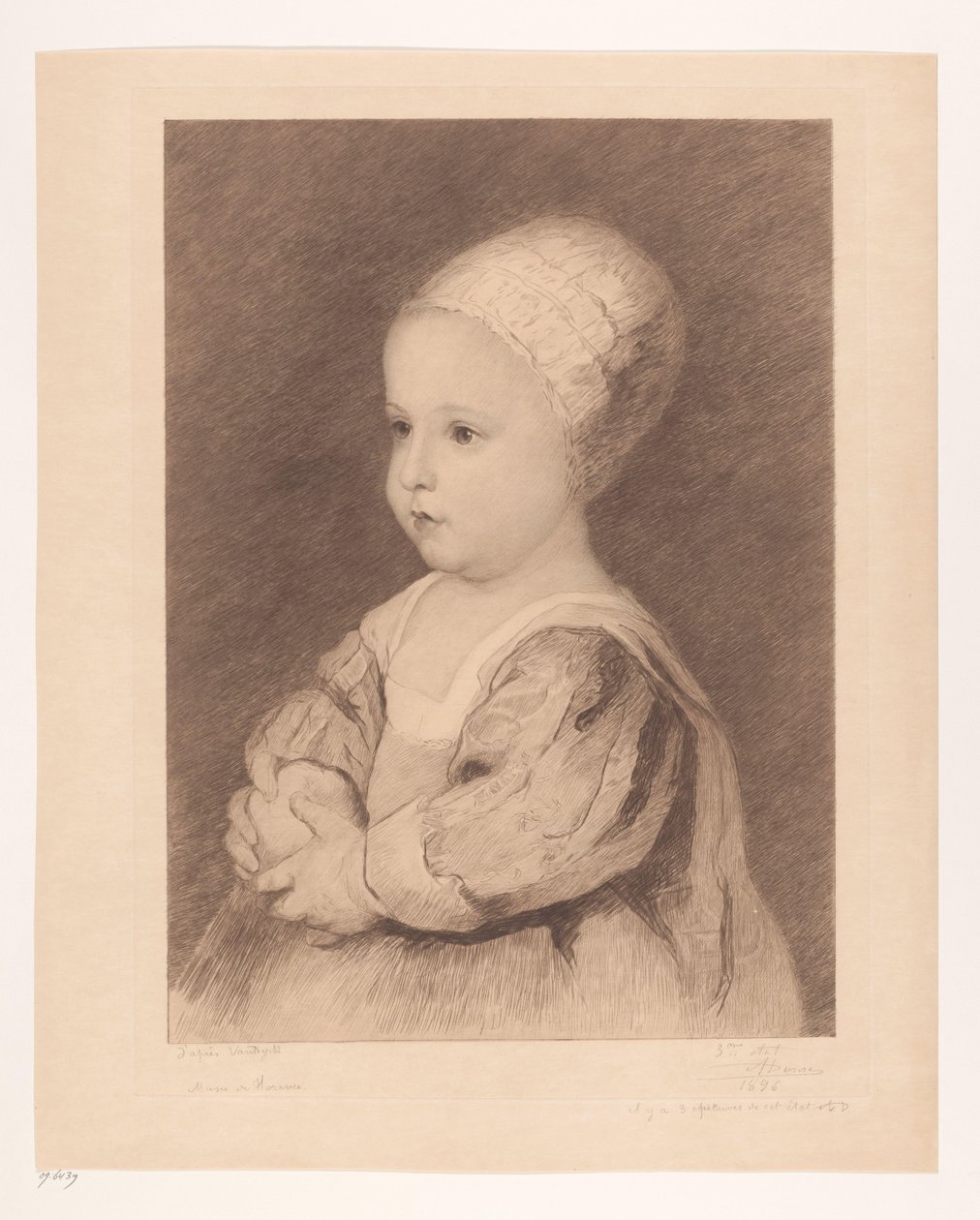 Egy ismeretlen gyermek portréja alkotó: Auguste Danse (signed by artist)