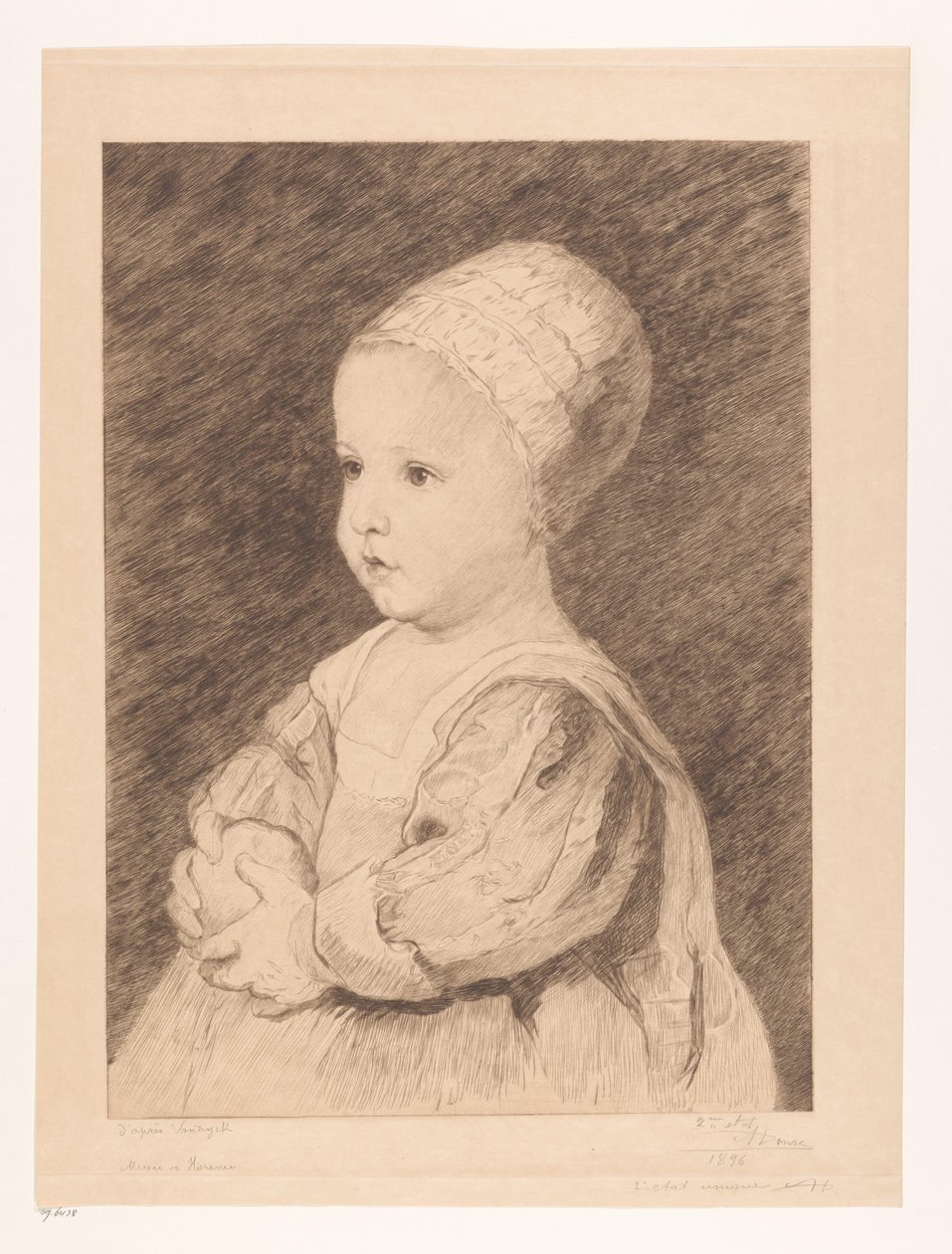 Egy ismeretlen gyermek portréja alkotó: Auguste Danse (signed by artist)