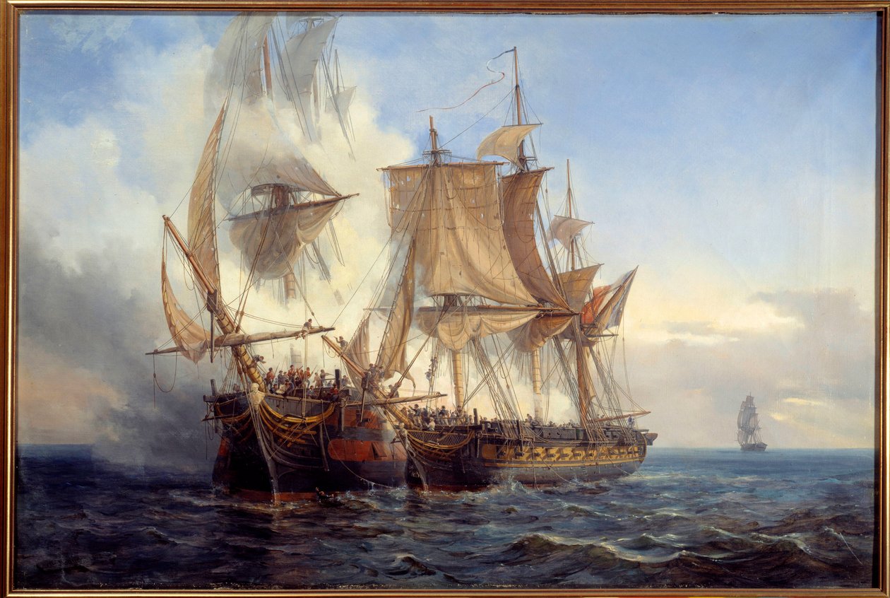 Csata Bellona és Lord Nelson között Auguste Mayer (1805-1890) festménye 1872 Brest, Szépművészeti Múzeum alkotó: Auguste Etienne Francois Mayer